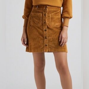 Madewell Mustard Corduroy Mini Skirt